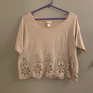 Tan Lacey Crop